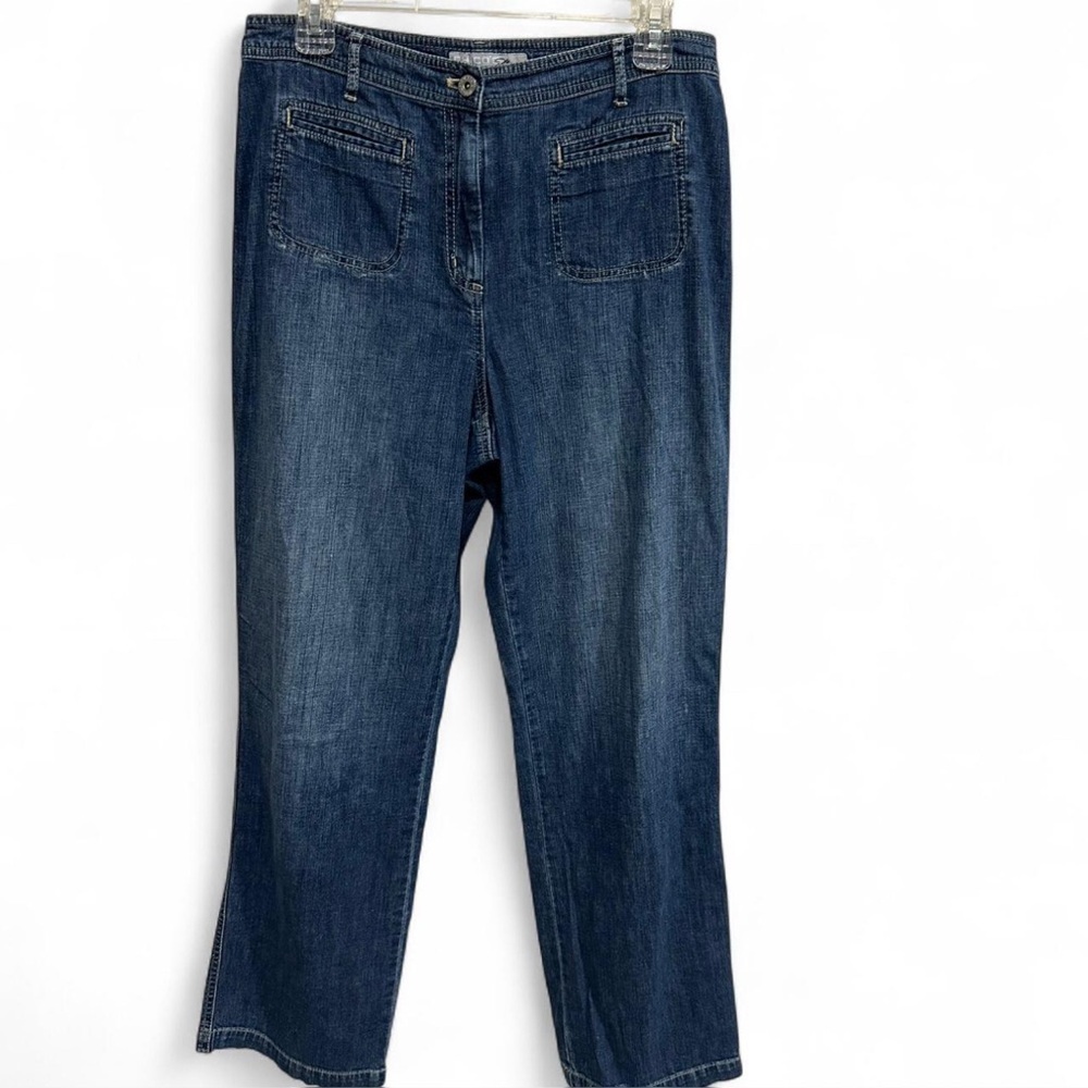 Chico's Platinum Dark Blue Straight Leg Jeans